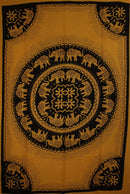Orange Celebration Of Elephants Mandala Tie Dye Tapestry