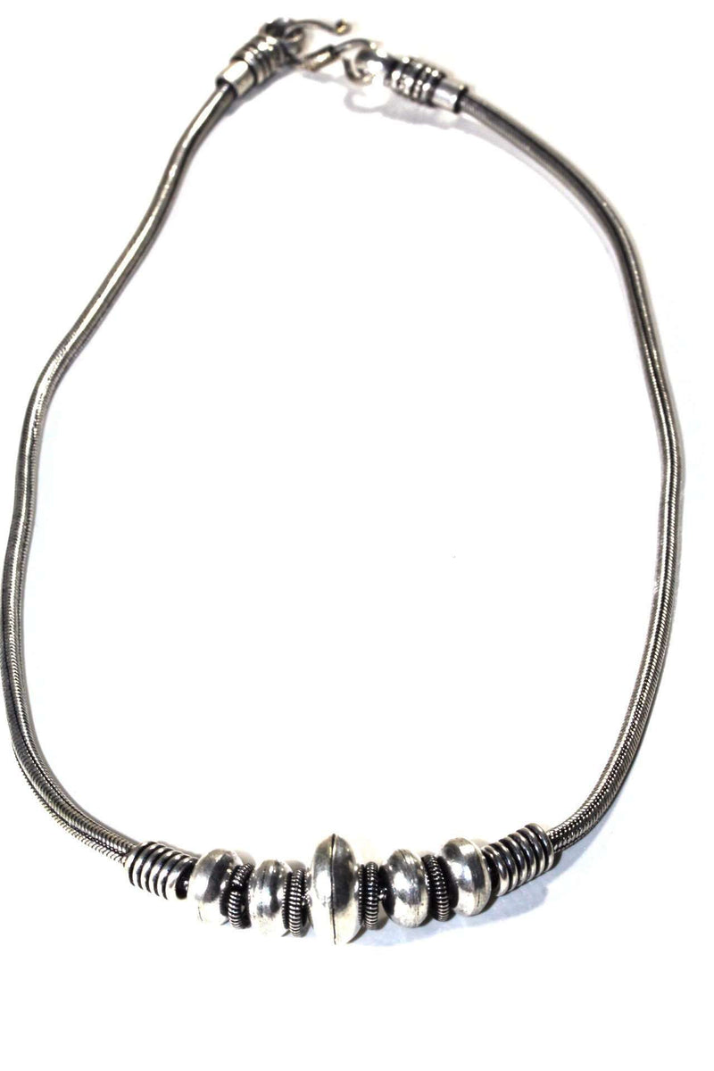 Silver Tone Warrior Tribal Necklace