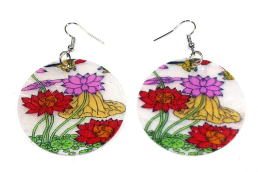 Lotus Family Mother Of Pearl Earrings
