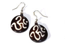 Om Spiritual Symbols Tribal Bone & Horn Earrings
