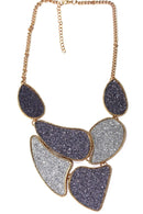 Lavender & Silver Shimmer Pebble Statement Necklace