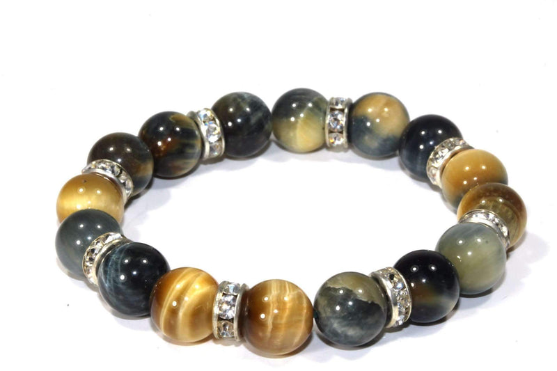 Earthy Multi Color Medley Of Round Agate Stone Sparkle Yoga Bracelet