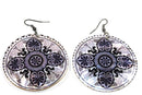 Mandala Chakra Art Mother Of Pearl Earrings