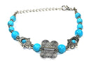 Turquoise Hamsa Hands & Butterfly Bracelet