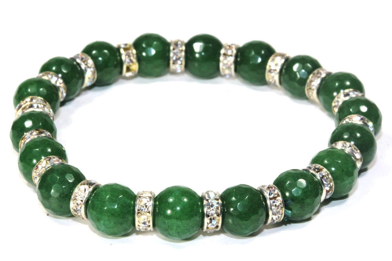 Green Medley Of Round Agate Stone Sparkle Yoga Bracelet