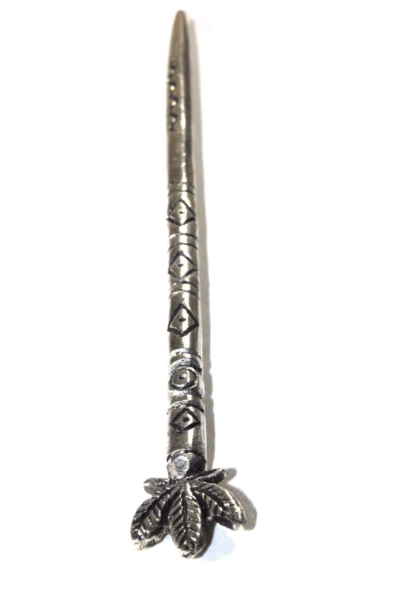 Silver Tone Cannabis Leaf Hair Stick