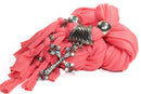 Pink Ahead Cross Pendant Scarf