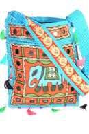 Mirror Work Elephant Multi Color Sling Jhola Bag