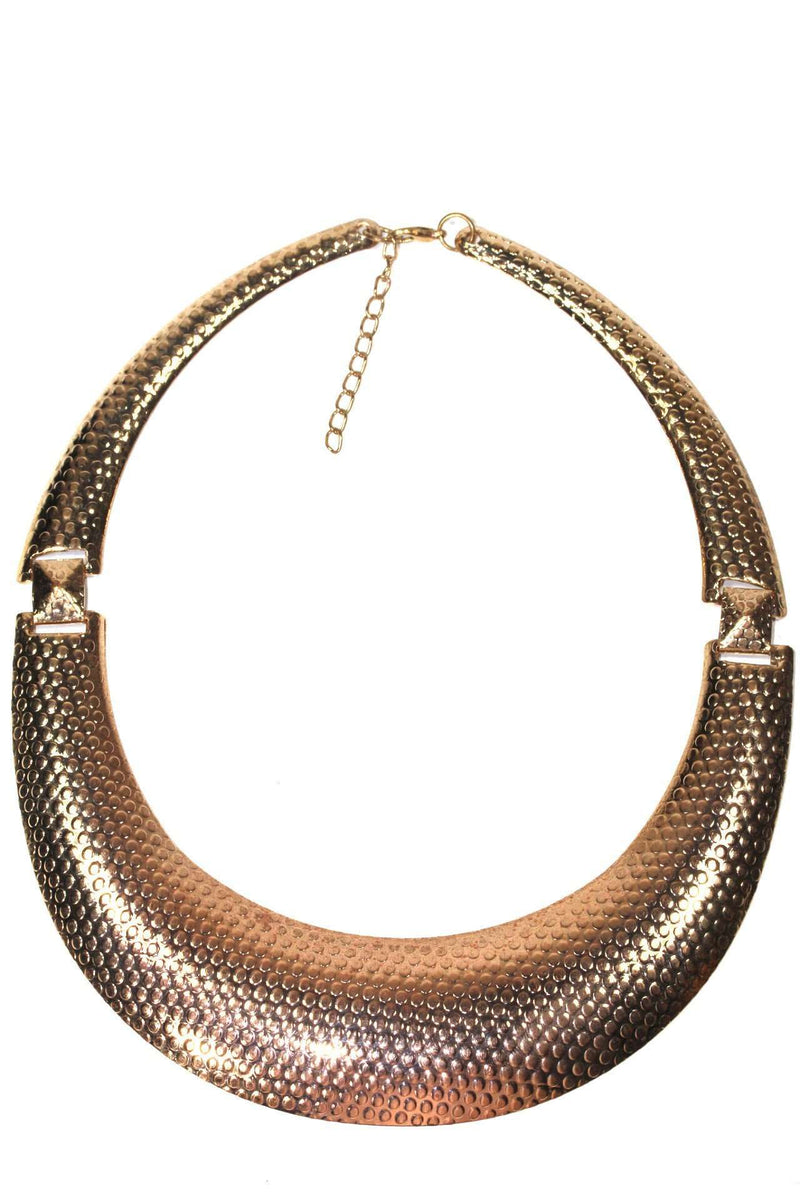 Rose Gold Tone Dotted Statement Necklace