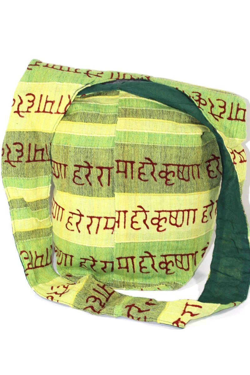 Green Hare Rama Hare Krishna Jhola Sling Bag