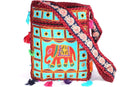 Mirror Work Elephant Multi Color Sling Jhola Bag