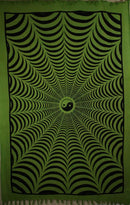 Green Trippy Yin Yang 3D Hand-loom Style Tapestry