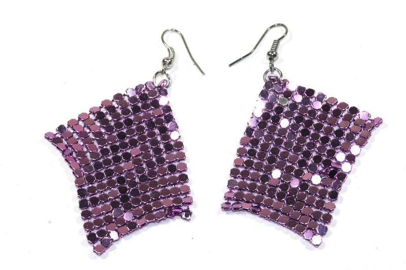 Purple Shimmer Mesh Earrings