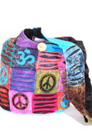 Peace & Om Patchwork Jhola Sling Bag | Wild Lotus