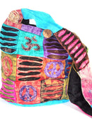 Peace & Om Patchwork Jhola Sling Bag by Wild Lotus