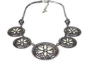 Silver Tone Five Flower Chakra Necklace | Wild Lotus