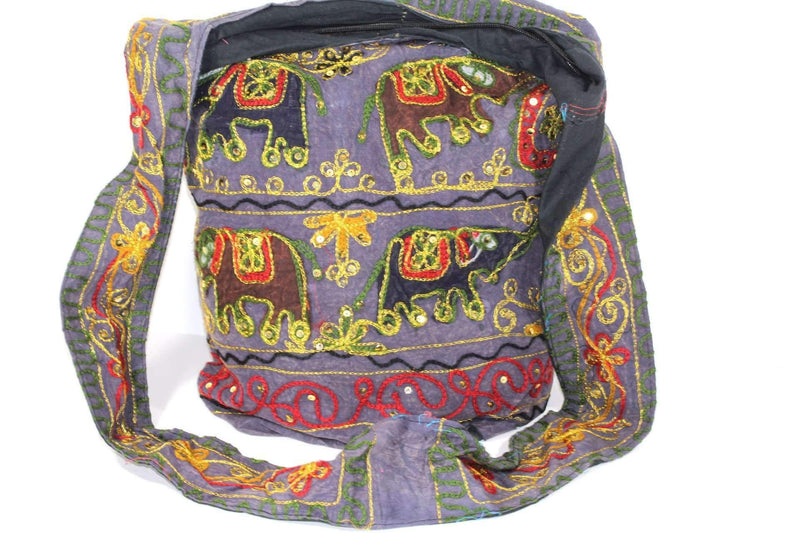 Multi Color Four Elephants Sling Jhola Bag
