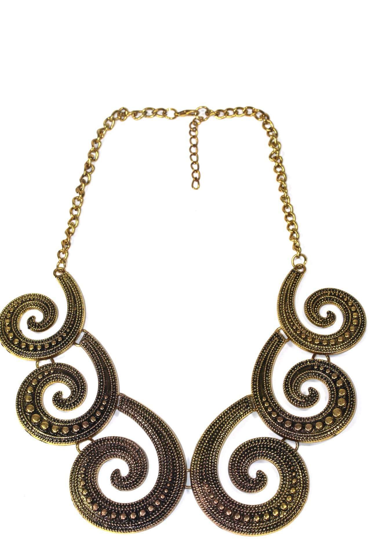 Antique Six Spirals Statement Necklace