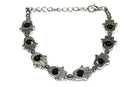 Black Hamsa Hands & Vibrant Bead Bracelet