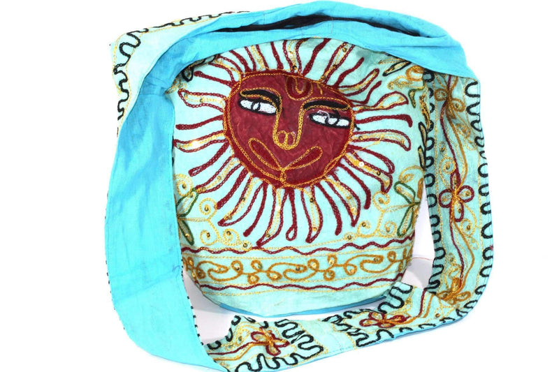 Turquoise Happy Sunset Jhola Bag