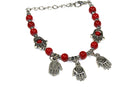 Red Hand Of Fatima Beaded Charm Bracelet