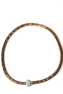 Gold Tone Dazzling Pave Charm Necklace