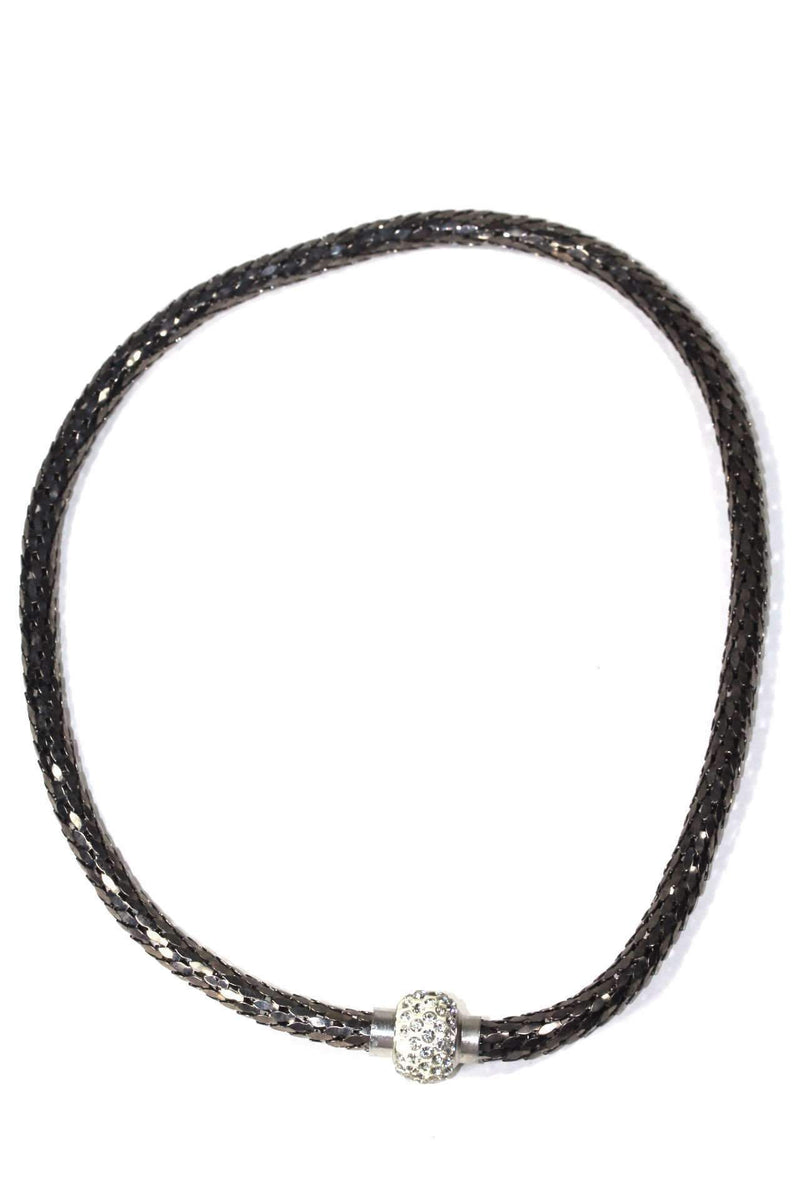 Hematite Dazzling Pave Charm Necklace
