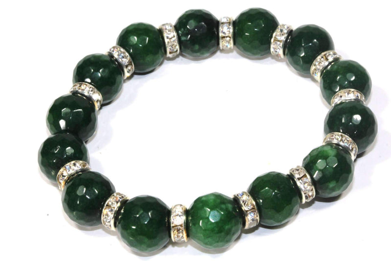 Green Agate & Pave Charms Yoga Bracelet