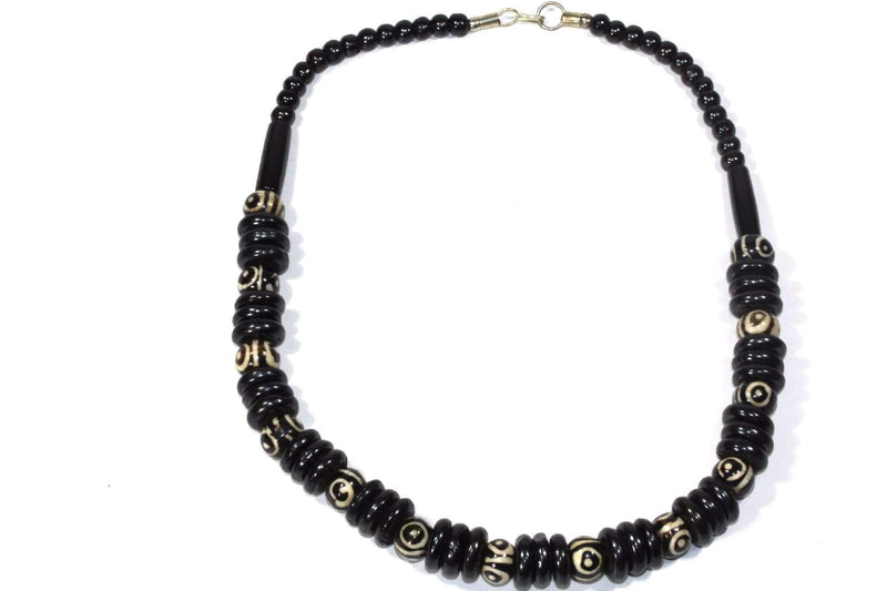 Black Horn & Bone Tribal Style Necklace