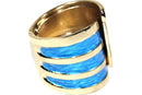 Aqua Twinkling Enamel Hinged Bangle