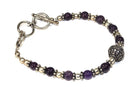 Regal Purple Beads & Charm Bracelet