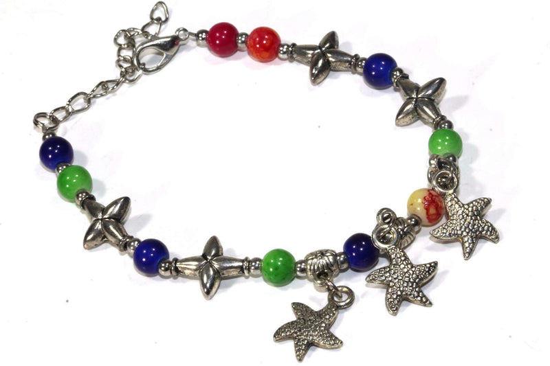 Multi Color Starfish Charms Bracelet