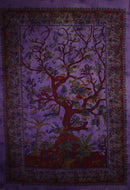 Violet Tree of Life Birds Tapestry