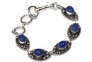 Raw Blue Agate Cabochon Stone Bracelet