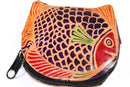 Colorful Fishies Coin Leather Purse by Wild Lotus