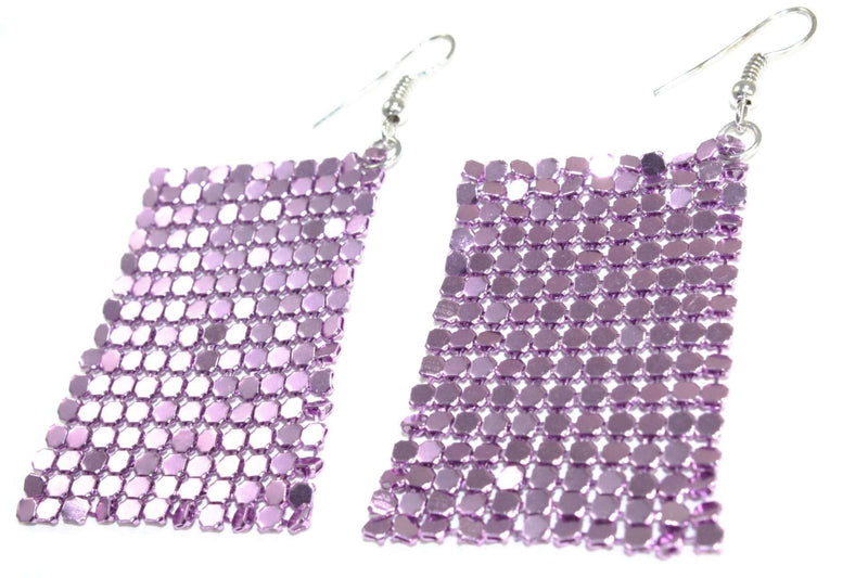 Light Purple Shimmer Mesh Earrings