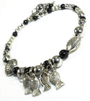 Black Blowfish & Buddies Charm Bracelet