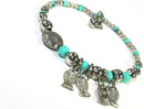Turquoise Blowfish & Buddies Charm Bracelet