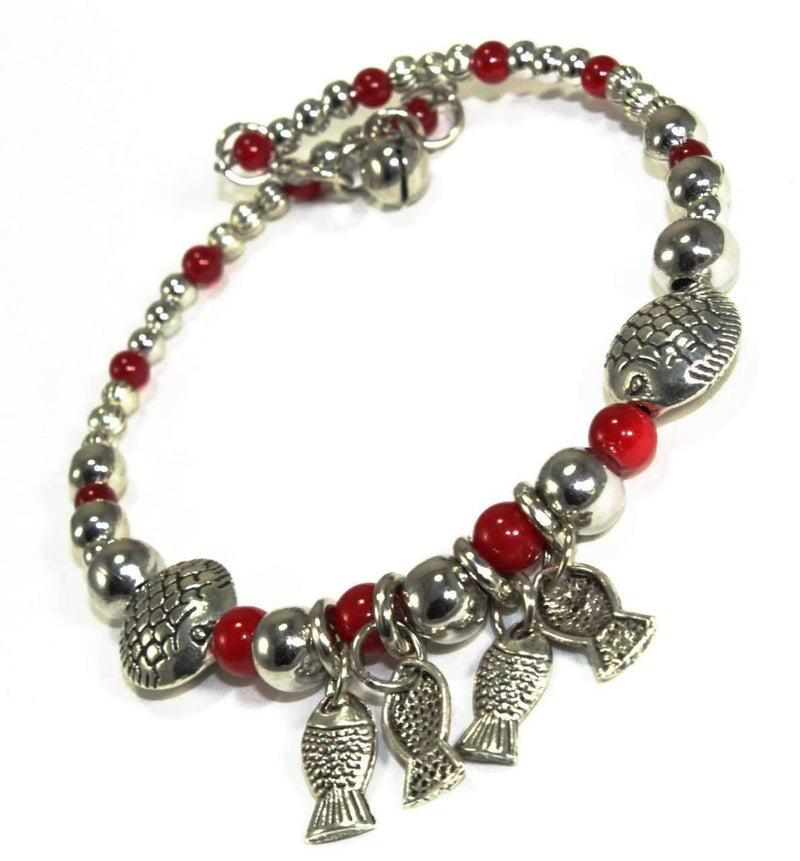 Red Blowfish & Buddies Charm Bracelet