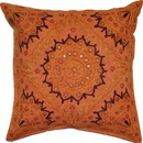 Indian Mirror Work Chandrama Cushion Cover Design Home Accent Furnishing - 16" x 16"