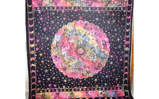 Black Zodiac Horoscope Astrological Wall Tapestry | Wild Lotus® | @wildlotusbrand