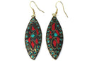 Multi Color Mosaic Marquise Silhouette Earrings