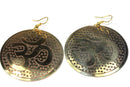 Gold Tone Grand Om Yoga Earrings