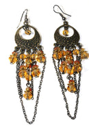 Amber Gypsy Style Chandelier Earrings