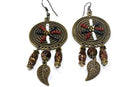 Brown Dream Catcher Bead Work Earrings