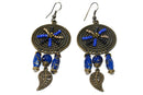 Blue Dream Catcher Bead Work Earrings