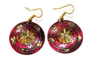 Royal Pink Metallic Cosmic Star Earrings