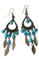 Turquoise Free Spirit Leaf Dangler Earrings