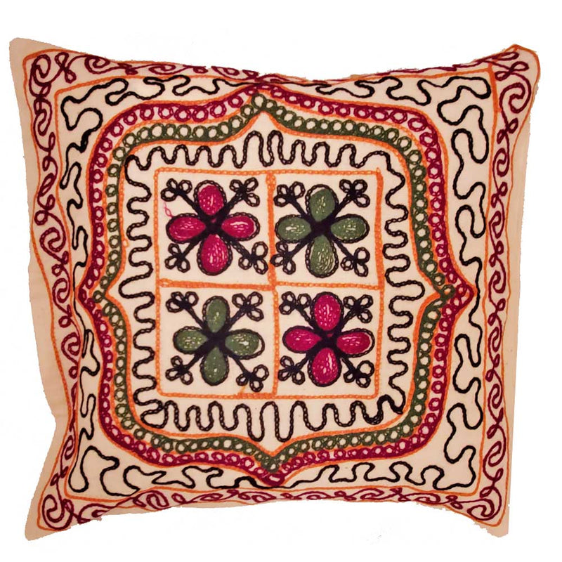 Aari Embroidery Design Pattern Cushion Cover Design Home Accent Furnishing - 16 x 16 | Wild Lotus® | @wildlotusbrand