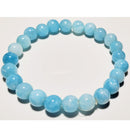 8mm Aquamarine Beaded Elastic Stretch Bracelet | Wild Lotus® | @wildlotusbrand